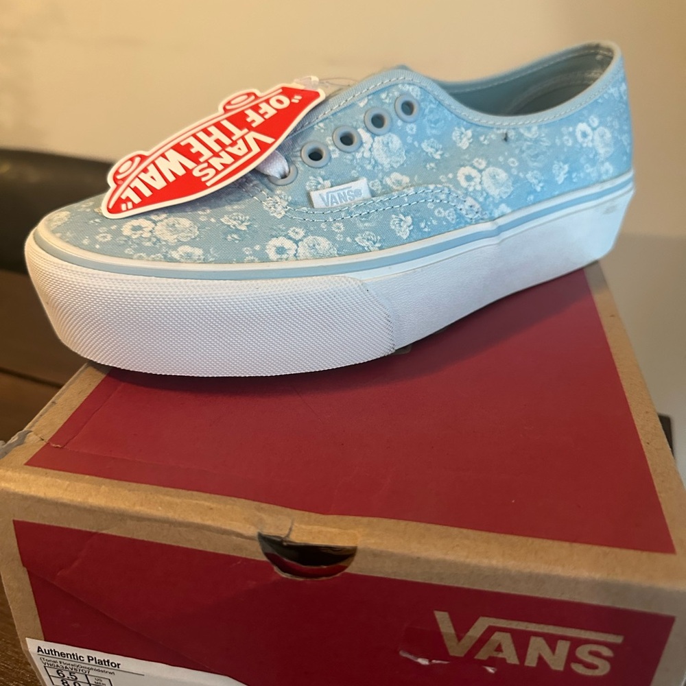 Vans Light Blue Floral Canvas Shoes